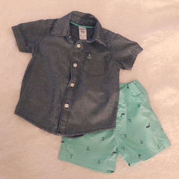 Carter's Other - Carter’s Front Button Shirt & Shorts Set